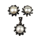 Set Argint 925 cu Perla si Marcasite - vivimall.ro