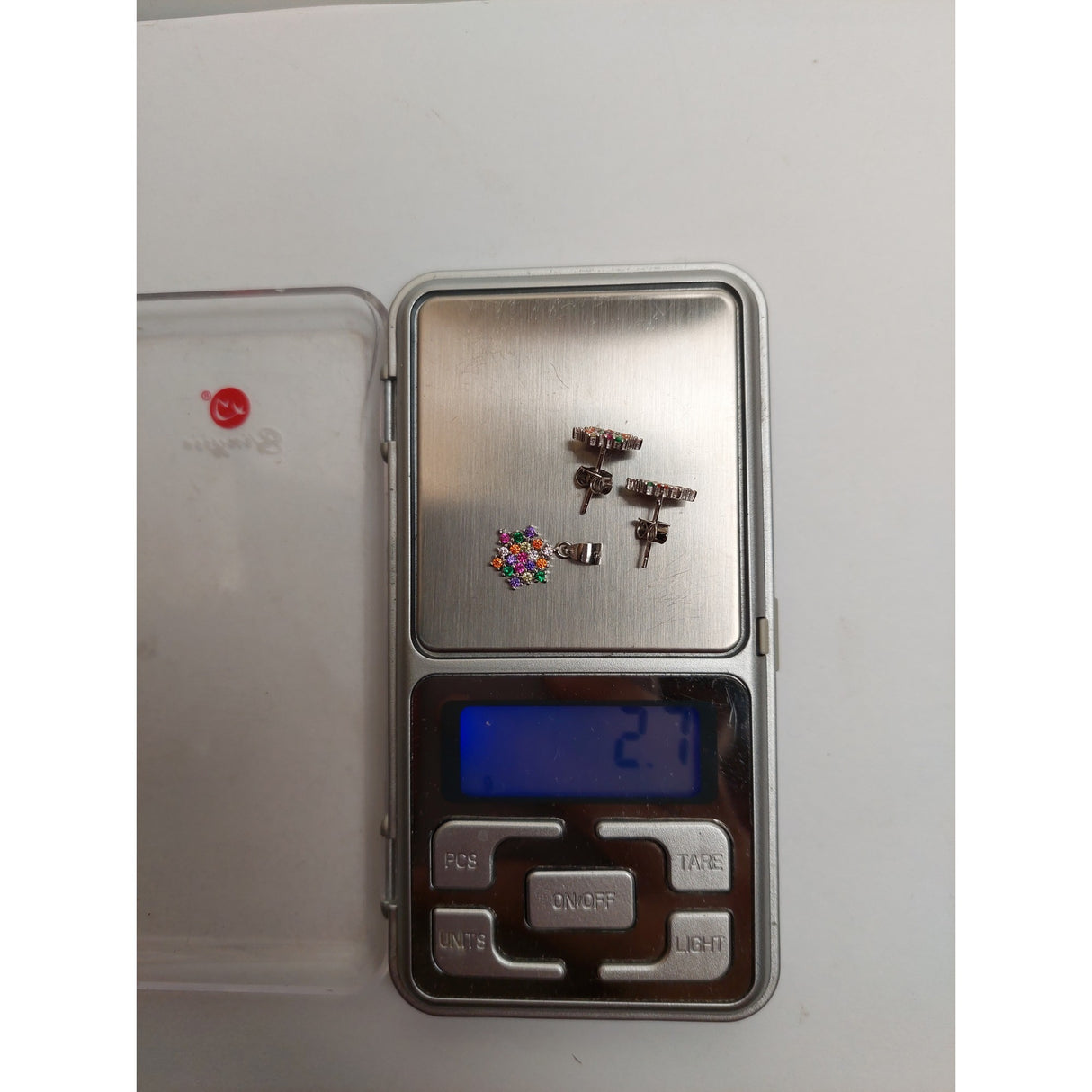 Set Argint 925 Fulg Colorat, Jolie Silver, 2.7g, 1.4 cm x 1 cm - vivimall.ro