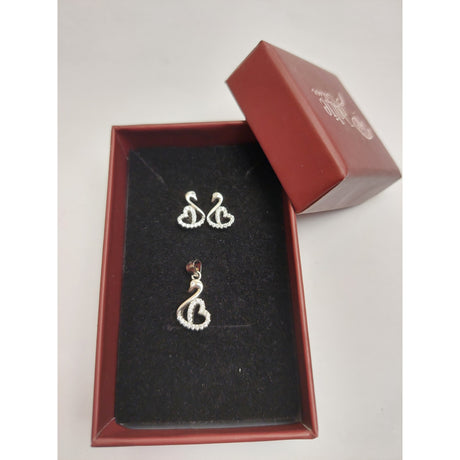 Set Argint 925 Lebada cu Inima, Jolie Silver, 2.7g, 1 cm x 1 cm - vivimall.ro