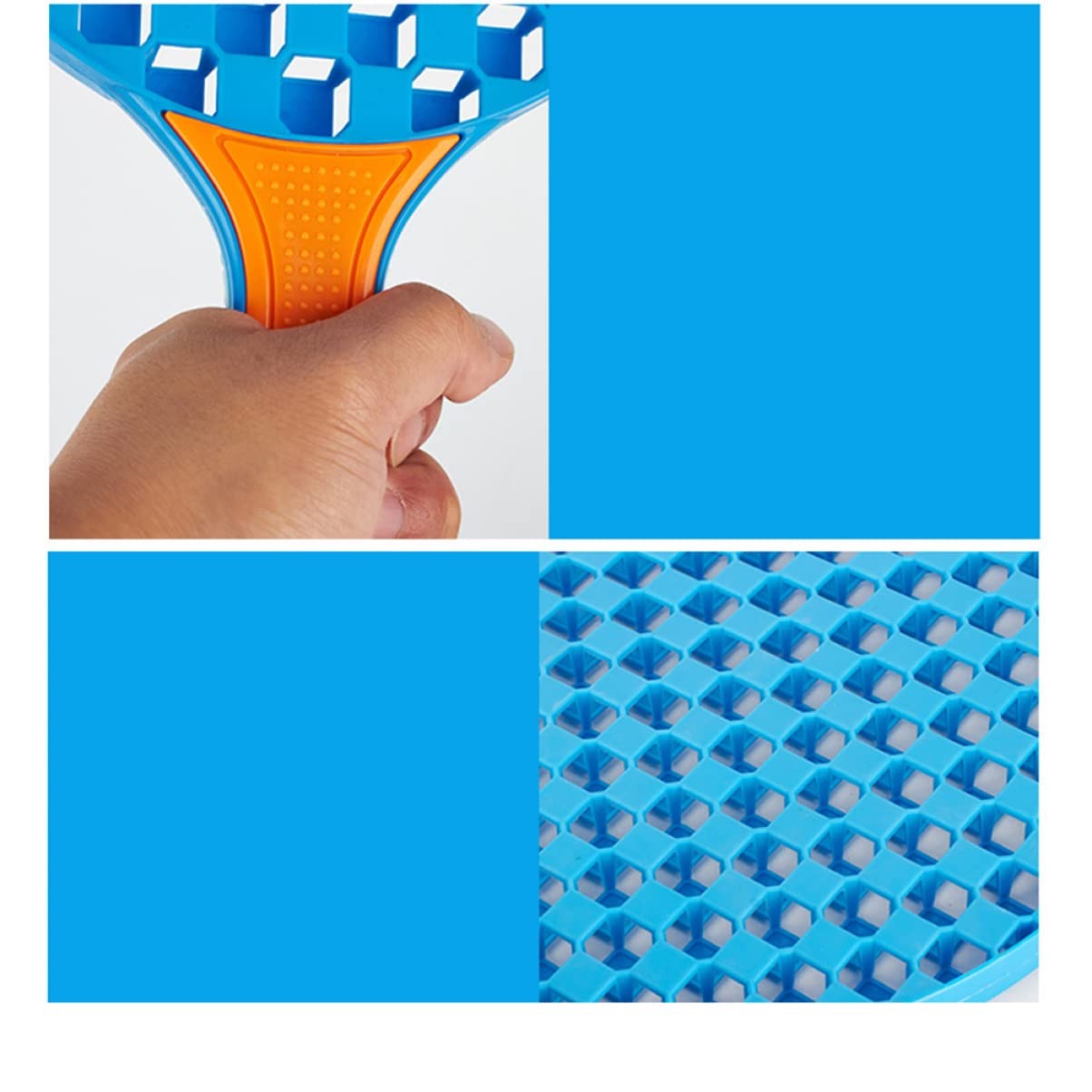 Set  Badminton pentru Copii, Vivimall, 2 Palete, 3 Mingi, Pentru Joaca si Antrenament, Albastru Portocaliu - vivimall.ro