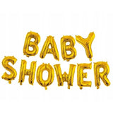 Set Baloane Din Folie Metalizata, Model Baby Shower, Litere De 40 Cm, Baloane Party, Ambalaj Individual, Pai, Ata Si Adeziv Incluse, Umflare Cu Aer Sau Heliu,