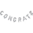 Set Baloane din Folie Metalizată, Vivimall, Model Congrats, Litere de 40 cm, Baloane Absolvire, Ambalaj Individual, Pai inclus, Umflare cu Aer sau Heliu, Argintiu - vivimall.ro