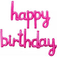 Set Baloane din Folie Metalizata, Vivimall, Model Happy Birthday, 45x85 cm, 45x124cm, Baloane Party, Ambalaj Individual, Pai Inclus, Umflare cu Aer sau Heliu, Roz - vivimall.ro