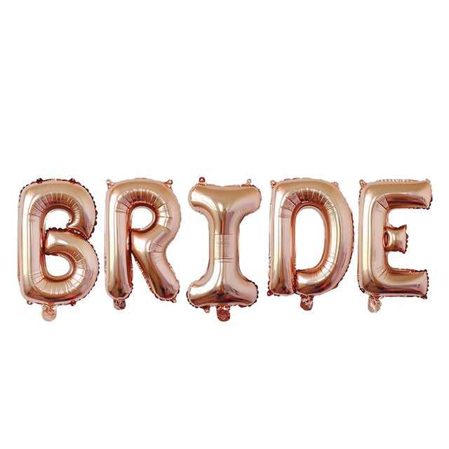 Set Baloane din Folie Metalizata, Vivimall, Model Scris Bride, Litere de 100 cm, Tema Iubire, Baloane Party, Ambalaj Individual, Pai Inclus, Umflare cu Aer sau Heliu, Roz - vivimall.ro