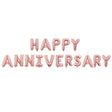 Set Baloane din Folie Metalizata, Vivimall, Model Happy Anniversary, Litere de 40 cm, Baloane Party, Ambalaj Individual, Pai Inclus, Umflare cu Aer sau Heliu, Roz - vivimall.ro
