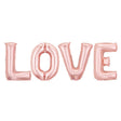 Set 4 Baloane din Folie Metalizata, Vivimall, Figurine Litere, Model Scris Love, Tema Iubire, 80 cm, Ambalaj Individual, Pai Inclus, Umflare cu Aer sau Heliu, Roz - vivimall.ro