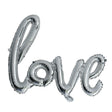 Set Baloane din Folie Metalizata, Model Love Scris de Mana, 102x65 cm, Baloane Ziua Indragostitilor, Ambalaj Individual, Pai inclus, Umflare cu Aer sau Heliu, Argintiu - vivimall.ro