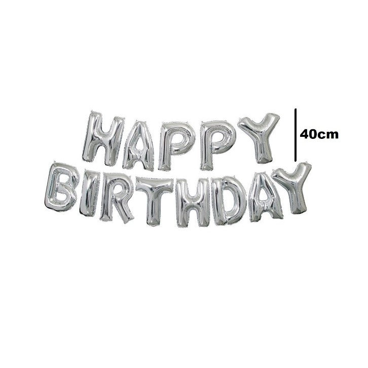 Set 13 Baloane Folie, Tip Ghirlanda, Model Happy Birthday, 40 Cm,