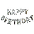 Set baloane folie Vivimall, Happy Birthday, 40 cm, argintiu - vivimall.ro