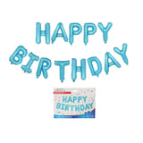 Set baloane folie Flippy, Happy Birthday, 40 cm, baby blue - vivimall.ro