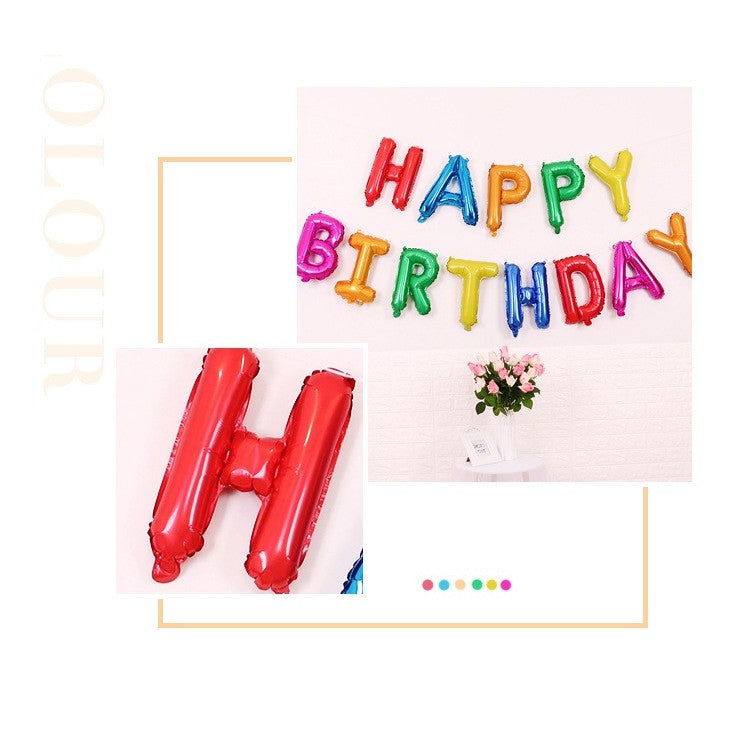 Set 13 Baloane Folie, Tip Ghirlanda, Model Happy Birthday, 40 Cm,