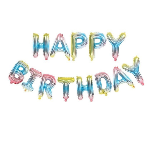 Set baloane folie Vivimall, Happy Birthday, 40 cm, multicolor - vivimall.ro