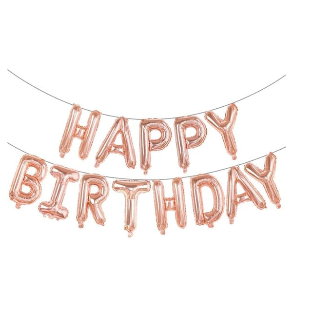 Set baloane folie Flippy, Happy Birthday, 40 cm, rose gold - vivimall.ro