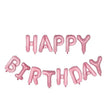 Set 13 Baloane Folie, Vivimall, Tip Ghirlanda, Model Happy Birthday, 40 cm, Roz Deschis - vivimall.ro