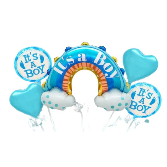 Baloane decorative tematica BABY SHOWER, Vivimall, ITS A BOY, pentru gender reveal, botez, set din 5 bucati, 66 x 91 cm, Albastru - vivimall.ro
