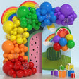 Baloane decorative pentru PETRECERE, Vivimall, Arcada Set MIX din 107 baloane, pentru Evenimente, Aniversari, Model Curcubeu, Rainbow, Multicolor - vivimall.ro
