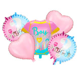Baloane pentru GENDER REVEAL, Vivimall, Model Petrecere, Set din 5 bucati, din folie de aluminiu, 55 x 61.5 cm Roz Albastru - vivimall.ro