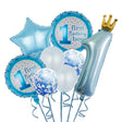 Set 8 Baloane din Folie Metalizată si din Latex, Vivimall, Figurine Cifra 1 Printesa 91cm, Stea 45 cm si Cerc 55 cm, Baloane Latex 30 cm, Tema Prima Aniversare, Ambalaj Individual, Pai Inclus, Umflare cu Aer sau Heliu, Albastru - vivimall.ro