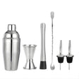 Set Barman Preparare Cocktail,Flippy, 6 Piese, Inox, Argintiu, Kit Accesorii Bar si Mixologie: Shaker750ml, Masura dubla, Pistil, Lingura barman, 2 Picuratoare - vivimall.ro