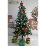 Set brad artificial de Craciun si elemente decorative, Decorat cu conuri de pin, pentru interior/exterior, inaltime 210 cm, diametru 114 cm, 1057 ramuri, Flippy, verde, suport metalic inclus - vivimall.ro