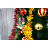 Set brad artificial de Craciun si elemente decorative tip pin, inaltime 210 cm, diametru 115 cm, 350 ramuri cu ace 3D 12 cm, Flippy, verde, suport metalic inclus - vivimall.ro