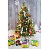 Set brad artificial de Craciun si elemente decorative tip pin inzapezit tip 2, inaltime 150 cm, diametru 85 cm, 160 ramuri cu ace 3D 12 cm, Vivimall, verde cu varfuri, ninse, suport metalic inclus - vivimall.ro