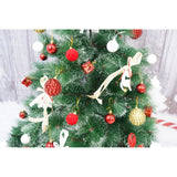 Set brad artificial de Craciun si elemente decorative tip pin inzapezit tip 3, inaltime 150 cm, diametru 85 cm, 160 ramuri cu ace 3D 12 cm, Vivimall, verde cu varfuri, ninse, suport metalic inclus - vivimall.ro