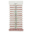 Set 12 brățări mărțișor Jolie model 3 Stele, snur alb-roșu cu pandantiv metalic multicolor, vedere de ansamblu