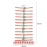 Bratara Martisor pentru Dama, Jolie, Model Broasca Testoasa, Set 12 bucati, Pandativ Argintiu din Inox cu Snur Rosu Ajustabil - vivimall.ro