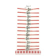 Bratara Martisor pentru Dama, Jolie, Model Broasca Testoasa, Set 12 bucati, Pandativ Argintiu din Inox cu Snur Rosu Ajustabil - vivimall.ro