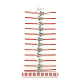 Bratara Martisor pentru Dama, Jolie, Model Broasca Testoasa, Set 12 bucati, Pandativ Argintiu din Inox cu Snur Rosu Ajustabil - vivimall.ro