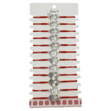 Bratara Martisor pentru Dama, Jolie, Model Inima Glob, Set 12 bucati, Pandativ Argintiu din Inox cu Snur Rosu Ajustabil - vivimall.ro