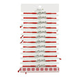 Mărțișor brățară împletită Jolie cu pandantiv inox model Mama, set 12 bucăți, snur roșu textil, vedere frontală