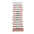 Bratara Martisor pentru Dama, Jolie, Model Infinit, Set 12 bucati, Pandativ Argintiu din Inox cu Snur Rosu Ajustabil - vivimall.ro