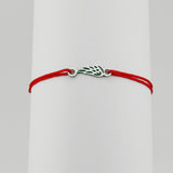 Bratara Martisor pentru Dama, Jolie, Model Aripa, Set 12 bucati, Pandativ Argintiu din Inox cu Snur Rosu Ajustabil - vivimall.ro