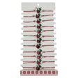 Bratara Martisor pentru Dama, Jolie, Model Buburuza cu Trifoi, Set 12 bucati, Pandativ Alb cu Print Traditional, Snur Ajustabil Impletit, Alb/Rosu - vivimall.ro