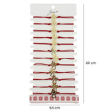Bratara Martisor pentru Dama, Jolie, Model Ingeras, Set 12 bucati, Pandativ Auriu din Inox cu Snur Rosu Ajustabil - vivimall.ro