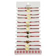 Bratara Martisor pentru Dama, Jolie, Model Inima mica, Set 12 bucati, Pandativ Auriu din Inox cu Snur Rosu Ajustabil - vivimall.ro