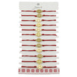Brățară mărțișor Jolie Smiley, set 12 bucăți, pandantiv inox auriu cu snur roșu ajustabil, vedere frontală