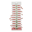 Martisor Bratara pentru Dama si Copii, Jolie, Model Gradina Magica cu Lacramioare si Fluture, Set 12 bucati, Pandantiv Emailat, Snur Reglabil, Rosu/Alb - vivimall.ro