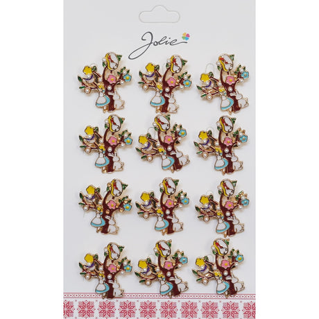 Set 12 Brose Martisor Copac cu Fata si Iepure - vivimall.ro