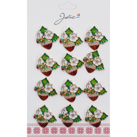 Set 12 Brose Martisor Capsuna Inflorita - vivimall.ro