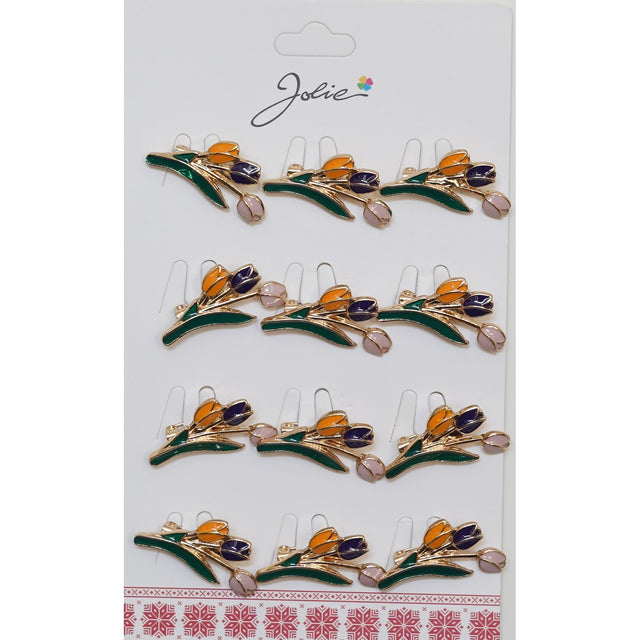 Set 12 Brose Martisor Primavara Buchet 3 Lalele - vivimall.ro