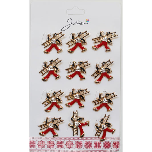 Set 12 Brose Martisor Primavara Cosar Rosu Auriu - vivimall.ro