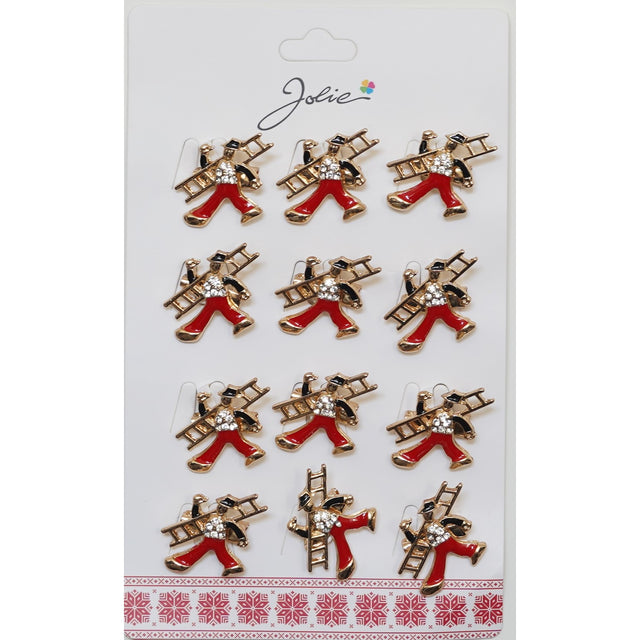 Set 12 Brose Martisor Primavara Cosar Rosu Auriu - vivimall.ro