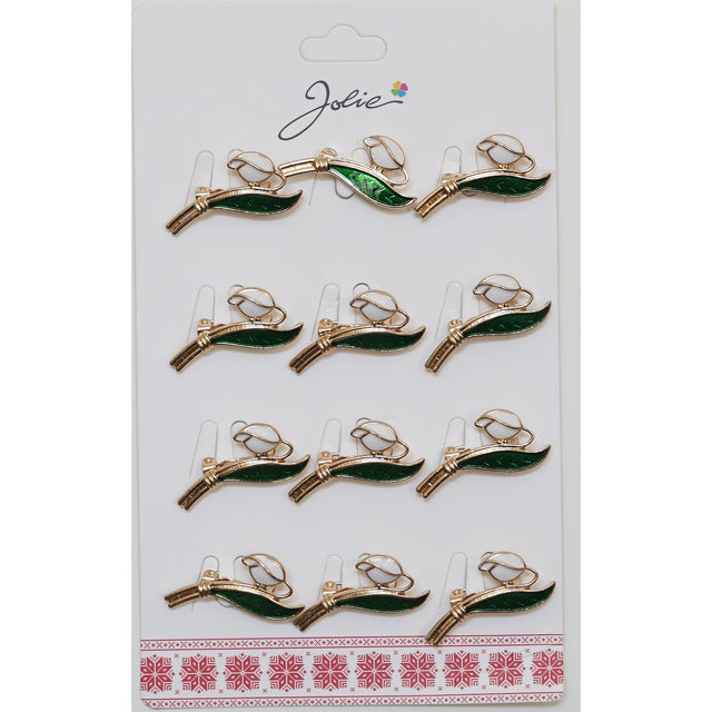 Set 12 Brose Martisor Primavara Ghiocel - vivimall.ro