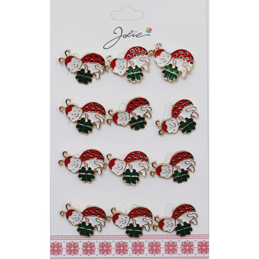 Set 12 Brose Martisor Primavara Buburuza cu Trifoi - vivimall.ro