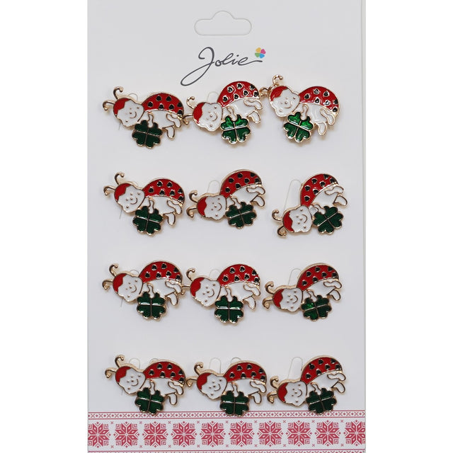 Set 12 Brose Martisor Primavara Buburuza cu Trifoi - vivimall.ro