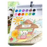 Carte colorat copii Flippy Panda, format compact 15.7x18.8 cm, conținut complet set verde