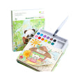 Carte de colorat cu acuarele Flippy model Panda, copertă verde, 20 foi carton 200 gsm, vedere frontală